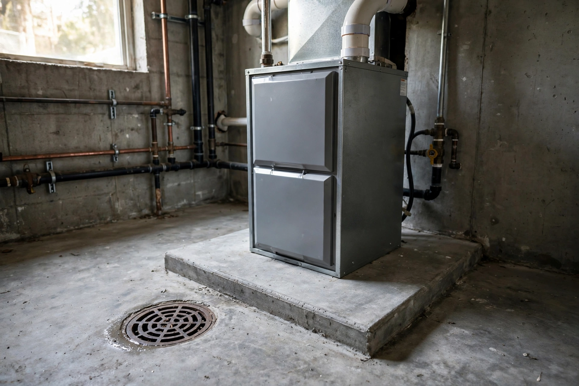 Furnace technician inspecting a home heating system in Dagsboro, Delaware